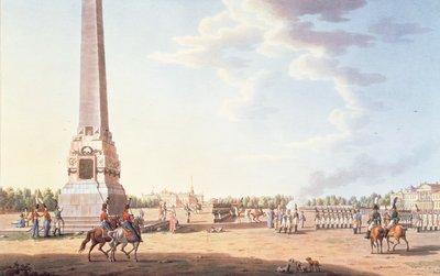 The Obelisk to the victories of Roumaintzof and the Statue of Souvorofs at St. Petersburg by Benjamin Patersson